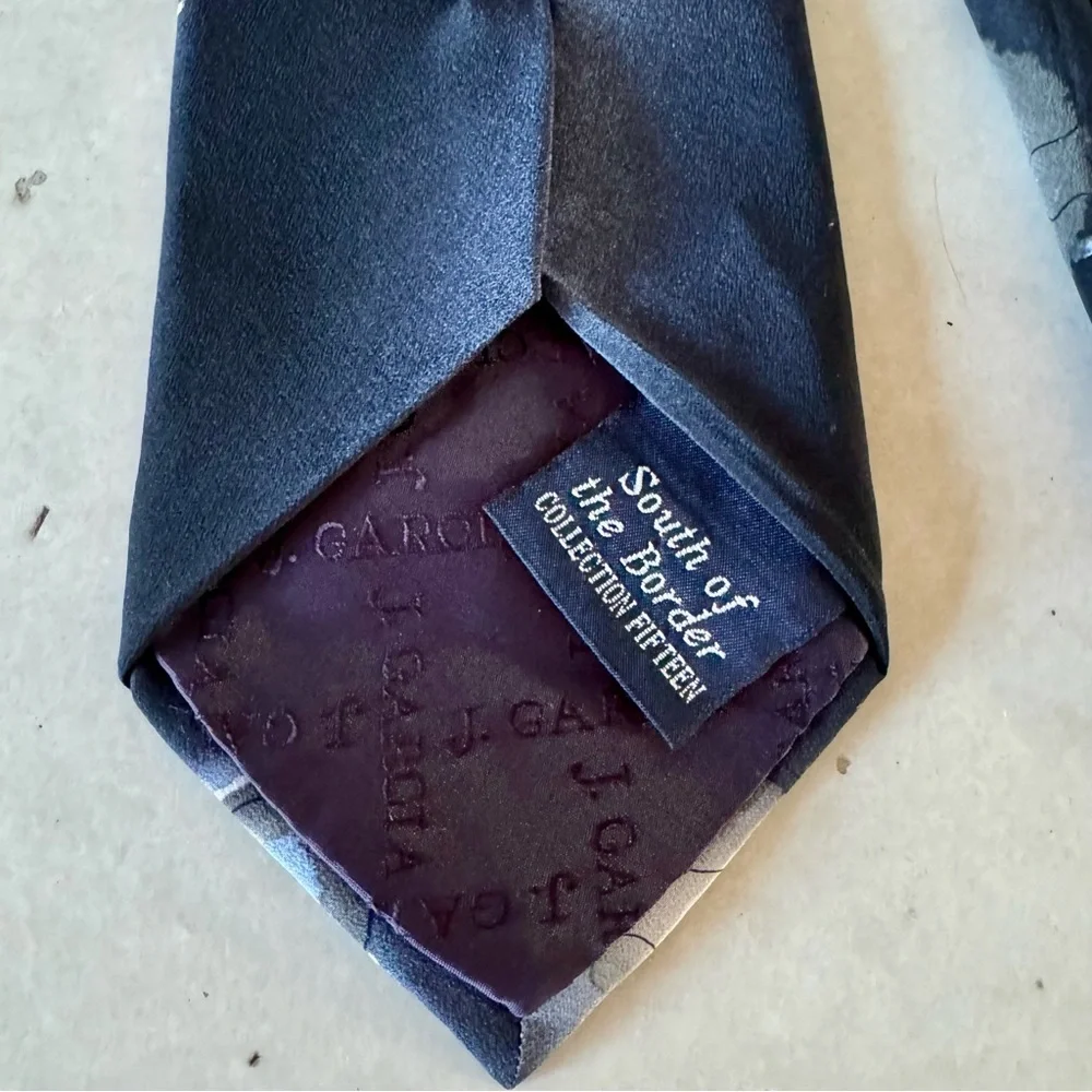 Jerry Garcia South Of the Border Collection 15 Silk Men’s Neck Tie Navy Blue EUC
